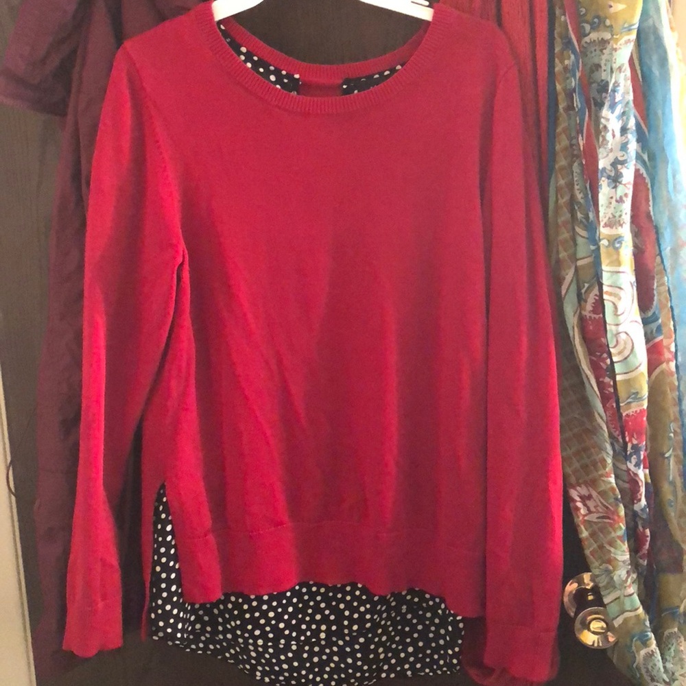 Red crew neck sweater